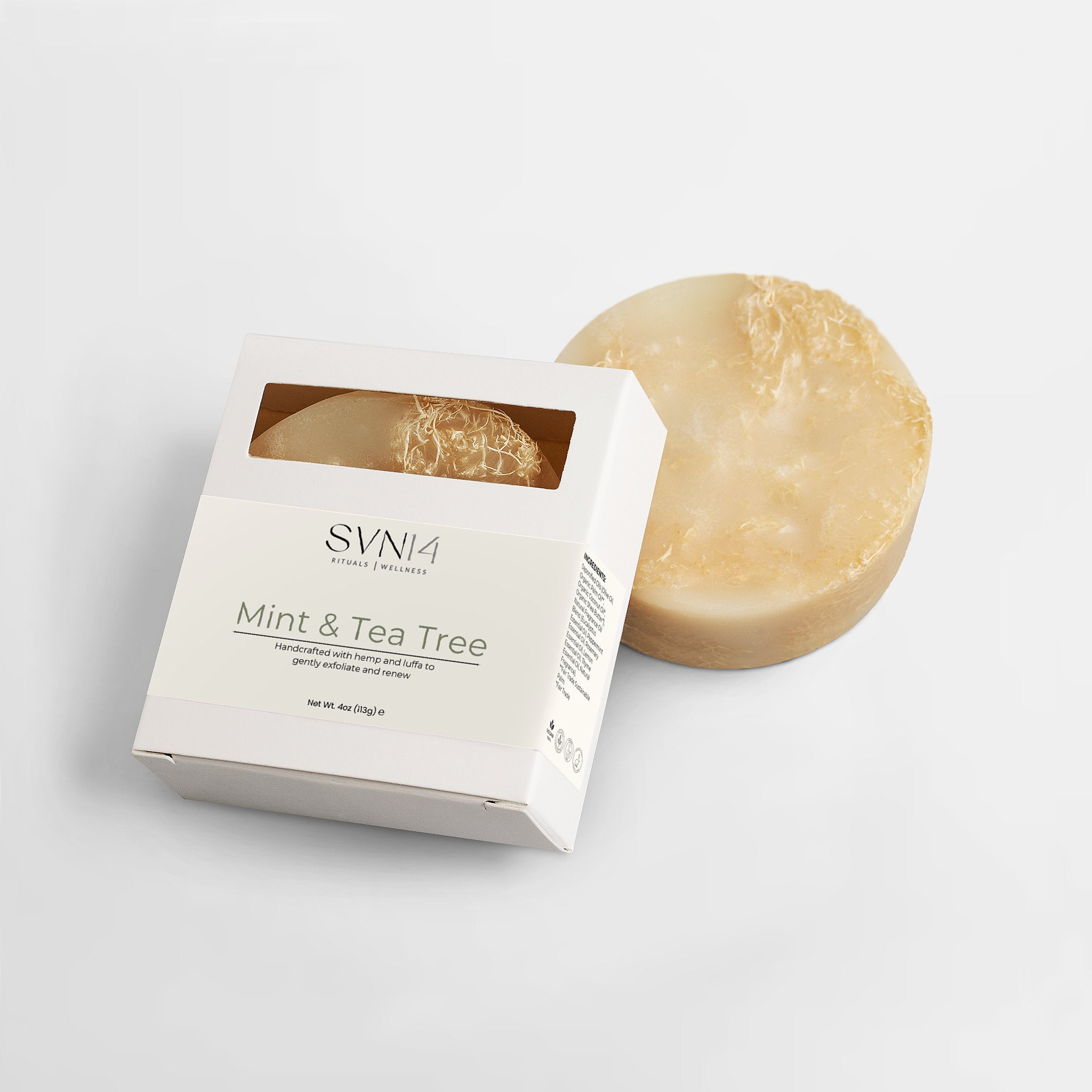 SVN14 Exfoliating Luffa Bar | Body Soap & Luffa | 4 oz
